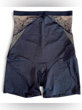 Cacique Ultra High Waist Thigh Shaper Black Lace 18/20 Plus Size Shapewear Short